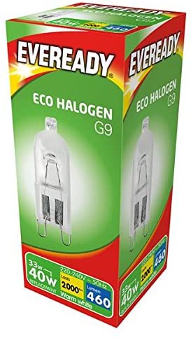 33W G9 ECO Dimmable Halogen Capsules - Safety Fused Clear Bulbs (40W Equivalent) - (Pack of 10)