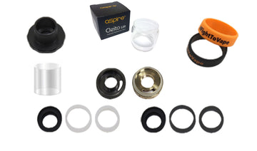 Aspire Cleito 120 RTA Parts Kit: Seals, Top Retention Base, Drip Tip & Extended Glass