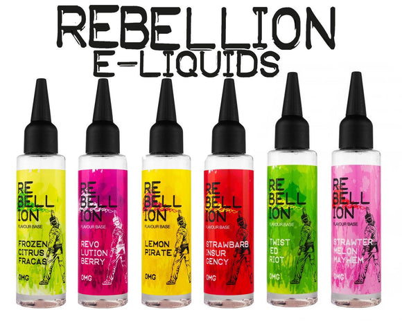Electronic cigarette e-liquid 5oML + Free NIC Shot (6oml - 3mg) Rebellion UK