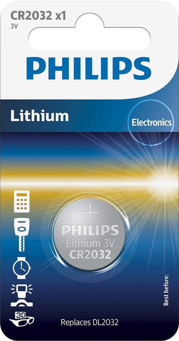 Philips CR1220/00b Mini Button Cell, Lithium, 3A V - Silver