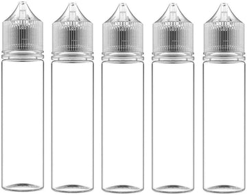 Chubby Gorilla V3 60ml Unicorn Bottle - Clear PET E-Liquid Container with Dropper Tip (Pack of 5)