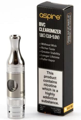 Aspire ET-S BVC Glass Tank - 1.8 Ohm, Stainless Steel (Glass Tube)