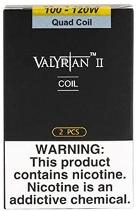 Uwell® Valyrian 2 Coils UN2 0.32Ω/ UN2-2 0.14Ω/ UN2-3 0.16Ω/ Quadruple 0.15Ω Pack of 2 Coils No Nicotine TPD Compliant (Pack of Quadruple Coil 0.15Ω 100-120W)