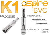 Aspire K1 BVC Glassomizer Glass Tank Clearomizer Atomiser, 1.5 ml Capacity No Nicotine