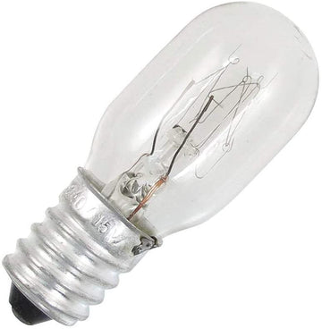 15W T20 Single Tungsten Refrigerator Bulb, E14 Screw Base, 220-240V