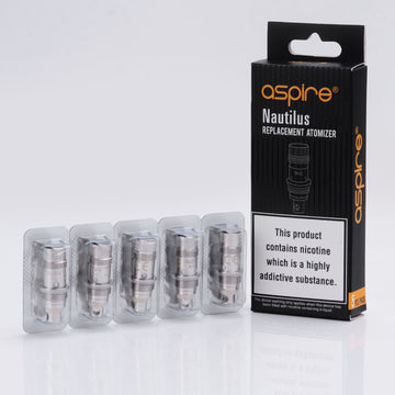 Aspire Nautilus Coils (0.7, 1.6, 1.8 Ohm) for Nautilus 2, Mini, and K3 - Genuine UK (Pack of 5)