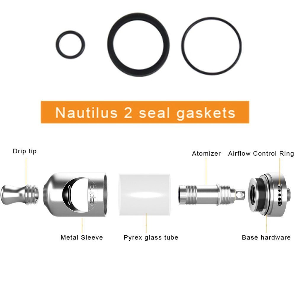 Authentic Aspire Nautilus 2 O-Rings & Base Rubber Seal Gasket - Pack of 5