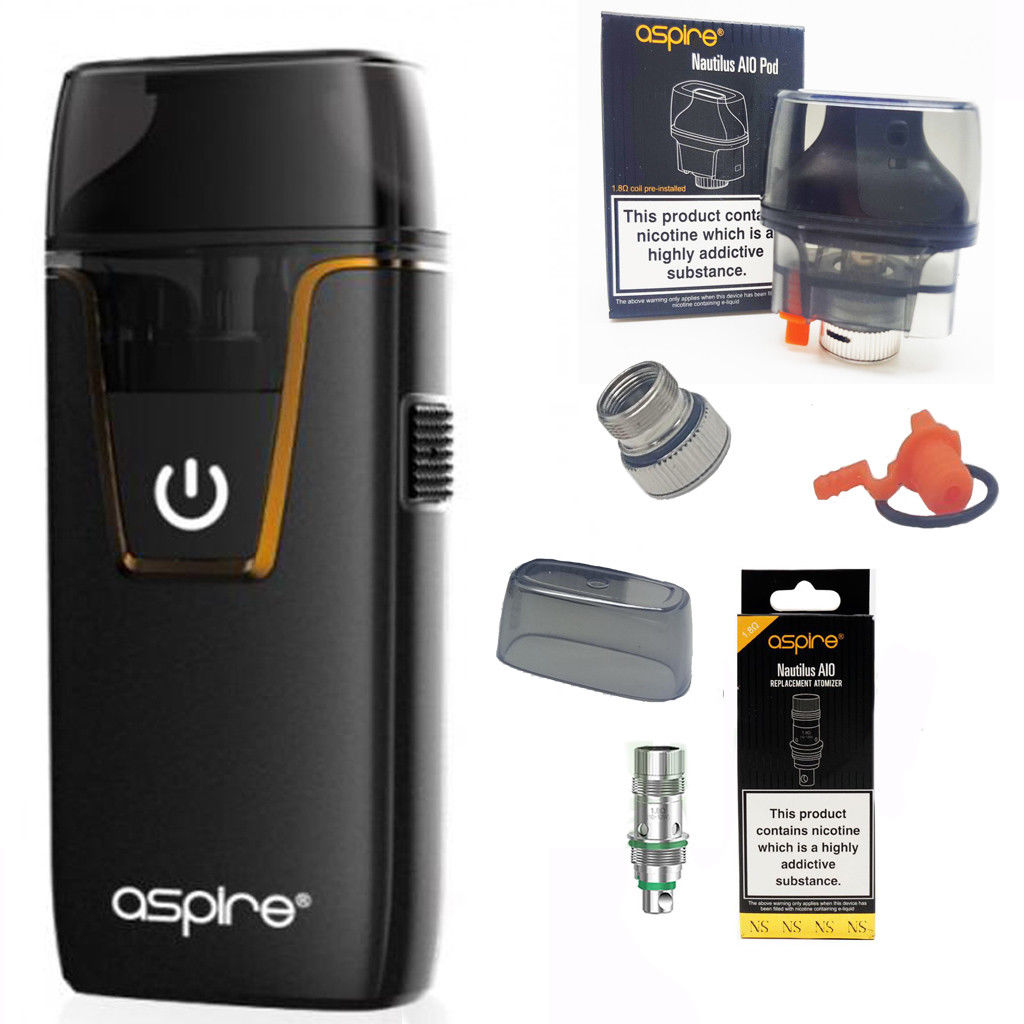 Aspire Nautilus AIO Pod System - Electronic Cigarette Kit with Coils, Seals, and Cap