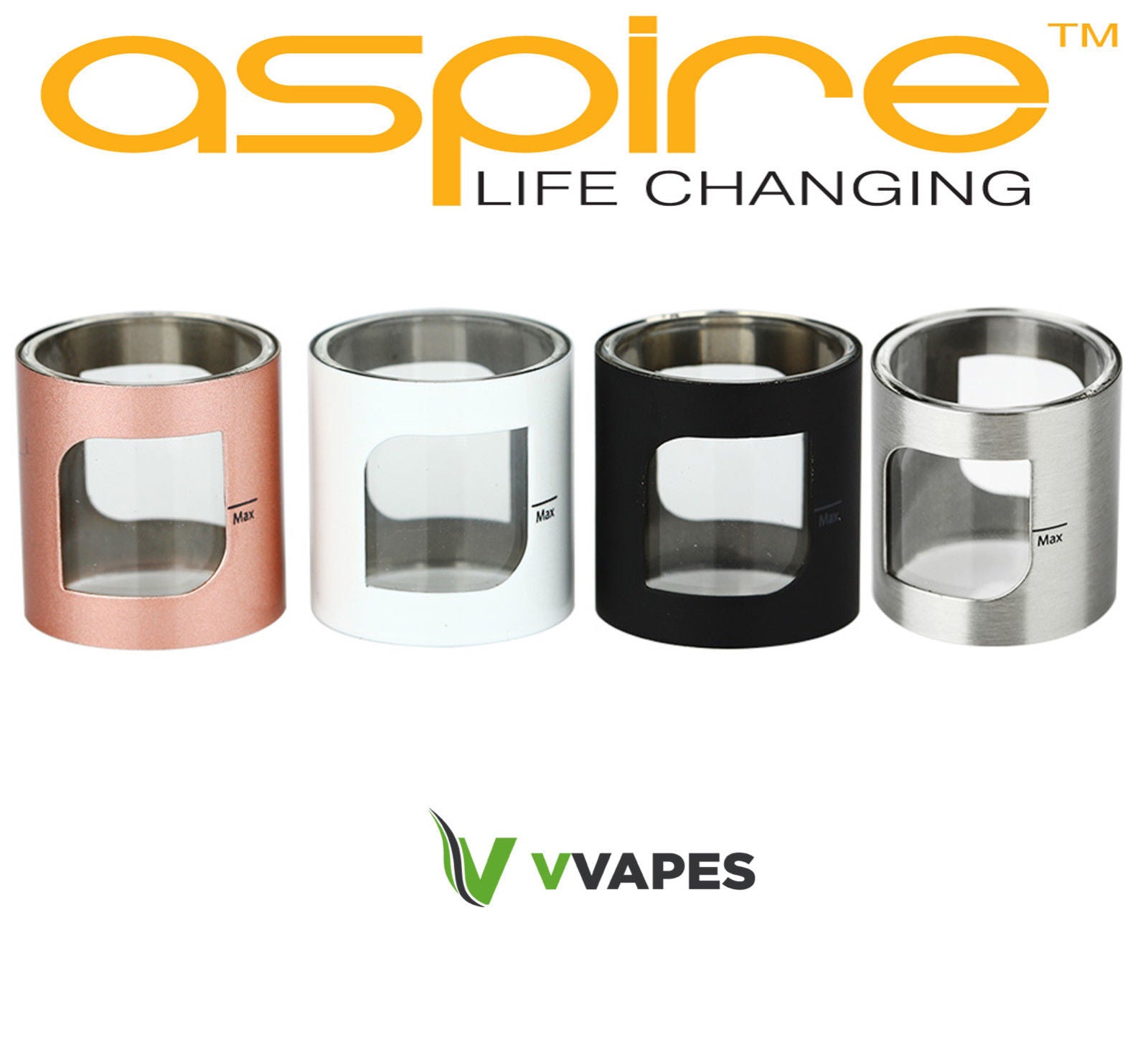 Aspire PockeX Replacement Glass Tube - Rainbow & Black Rose Gold