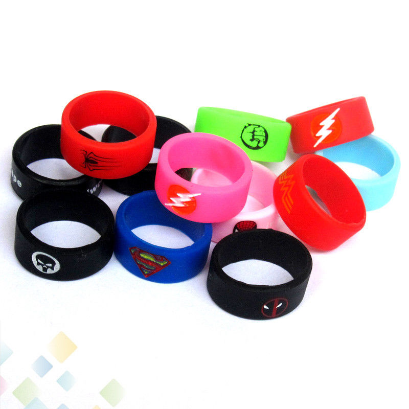 Superhero Silicone Vape Bands - Cool Black, Pink & Blue Superhero Silicone Vape Bands - Cool Black, Pink & Blue
