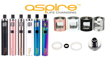 Aspire Pockex Kit Replacement Seals & Drip Tip, Glass Coils, Top Retaining Base - Pack of 4