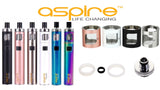 Aspire Pockex Kit  Replacement Seals  Top Retaining Base  Drip Tip  Glass Coils