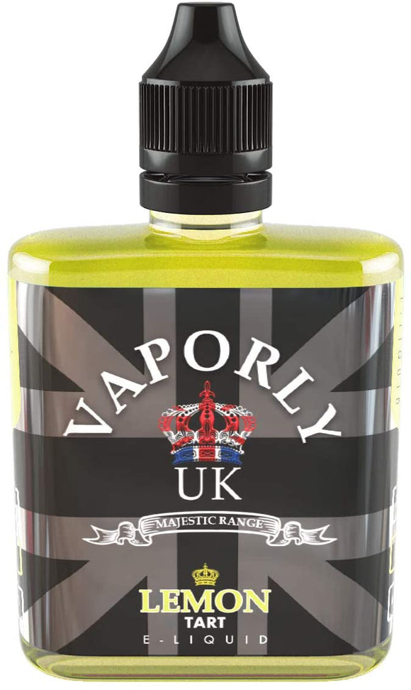 Lemon Flavour 50ml E-Liquid E-Juice Vape Liquid for Vape Pen E-Cigarette 0mg No Nicotine - Vaporly UK 80% VG 20% PG