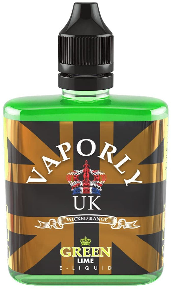 Green Lime Flavour 50ml E-Liquid E-Juice Vape Liquid for Vape Pen E-Cigarette 0mg No Nicotine - Vaporly UK 80% VG 20% PG
