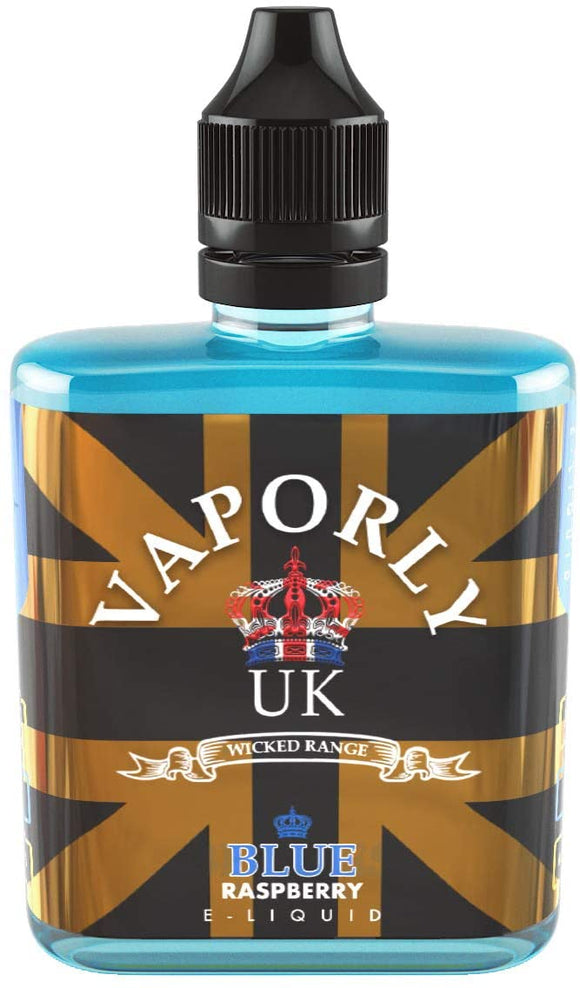 Blue Raspberry Flavour 50ml E-Liquid E-Juice Vape Liquid for Vape Pen E-Cigarette 0mg No Nicotine - Vaporly UK 80% VG 20% PG
