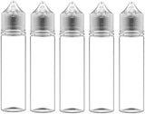 Chubby Gorilla V3 5X 60ml - Unicorn PET Bottle for E-Liquid with Dropper Tips (Clear Bottle with Transparent Cap, 60ml)