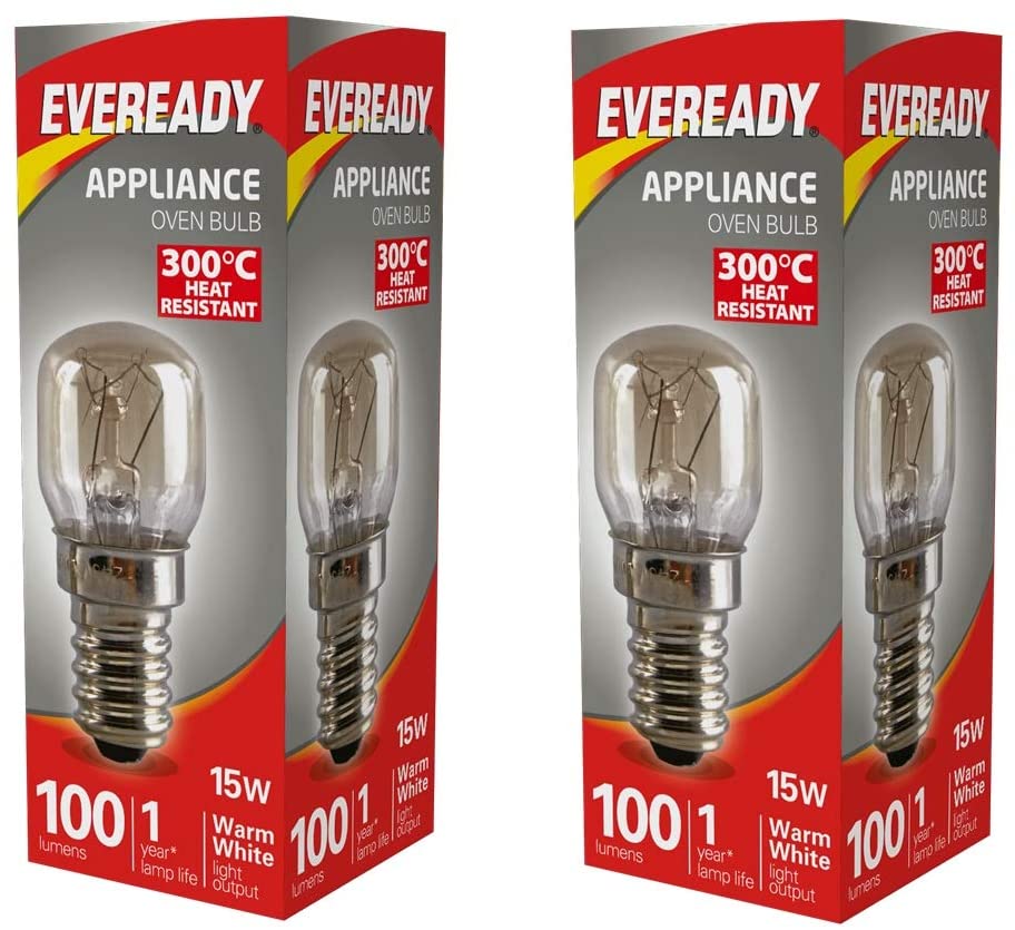 15W SES E14 Oven Bulbs -  (Pack of 2)