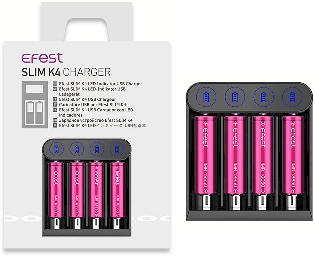 Efest SLIM K4 4-Channel Charger for 18650 E-Cig Batteries