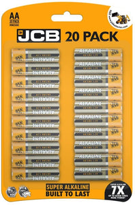 JCB, AA / LR6 1.5v Super Alkaline Batteries (Pack of 20) - up to 7 times more power