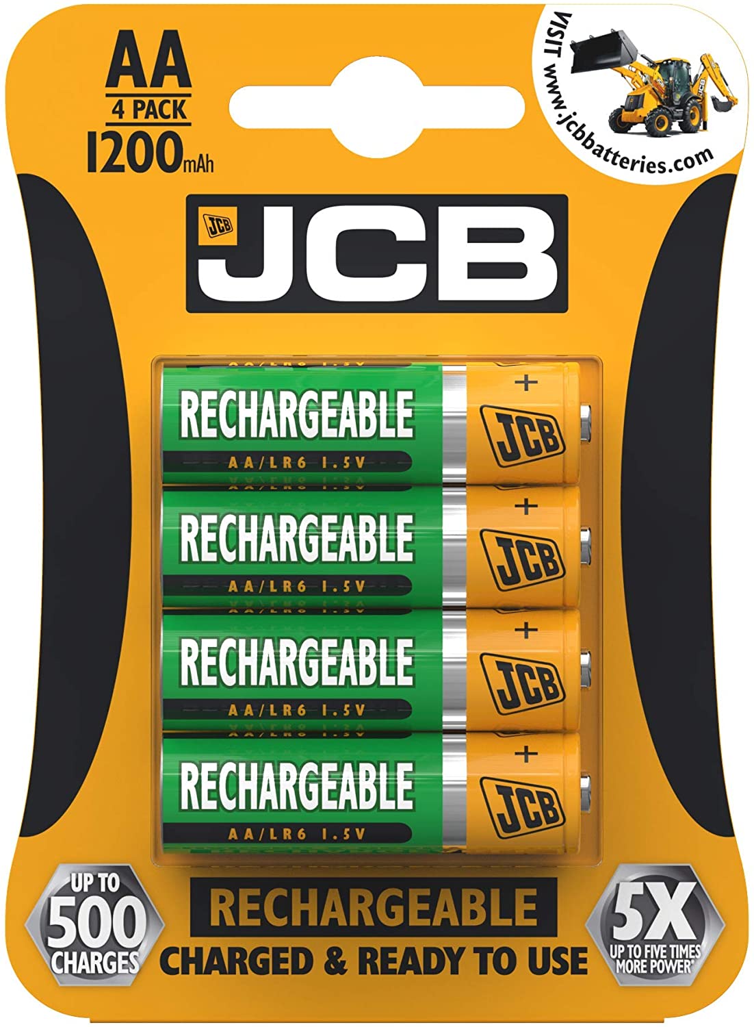 JCB 1200mAh AA Rechargeable Batteries (Pack of 4)