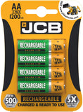 JCB 1200mAh AA Rechargeable Batteries (Pack of 4)-P