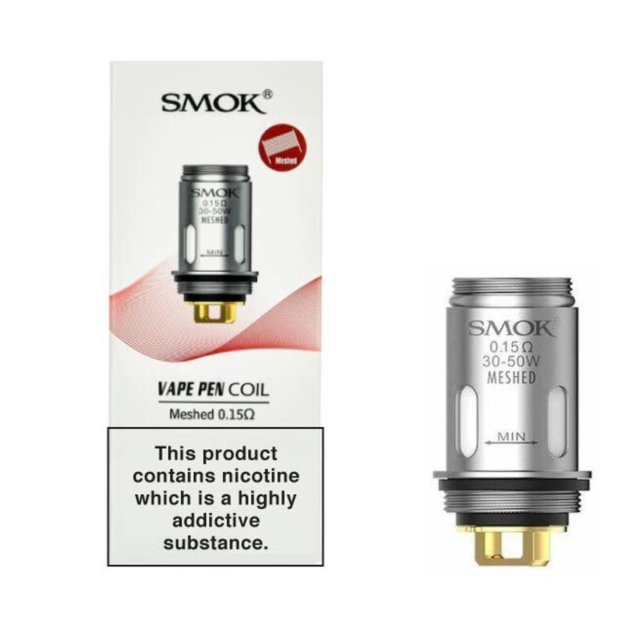 SMOK Vape Pen 22 Meshed Coils 0.15 Ohm, 30-50W V2 (5 Pack)